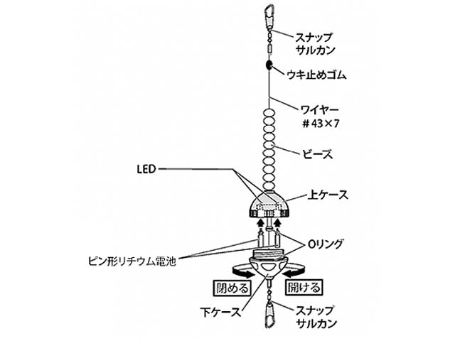 つり具・ＴＥＮ ＥＣ本店 /ハピソン／Hapyson YF-337B カワハギ集魚ライト （船カワハギ用 中オモリ 重さ：６．４ｇ 電池付き）  カラー：グリーン（YF-337B-G）