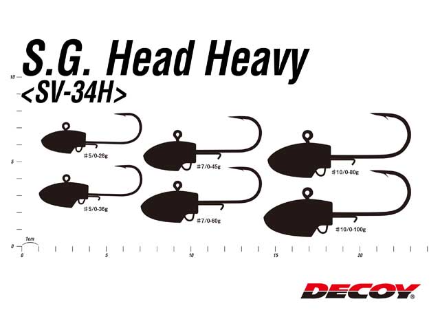 つり具 ｔｅｎ ｅｃ本店 デコイ ｄｅｃｏｙ Sv 34h ｓ ｇ ヘッドヘビー フックサイズ １０ ０ 船 オフショア特化型ジグヘッド サイズ １００ｇ フックサイズ １０ ０ 入数 ２本