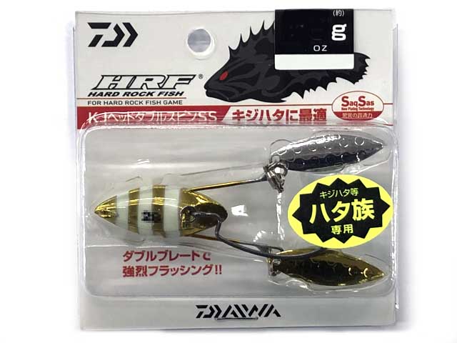 つり具・ＴＥＮ ＥＣ本店 /ダイワ／Ｄａｉｗａ ＨＲＦ ＫＪ ヘッドダブルスピンＳＳ ４２ｇ （キジハタ用ジグヘッド／オフセットフック／ブレード付）  カラー：銀／ゼブラグロー(4050)